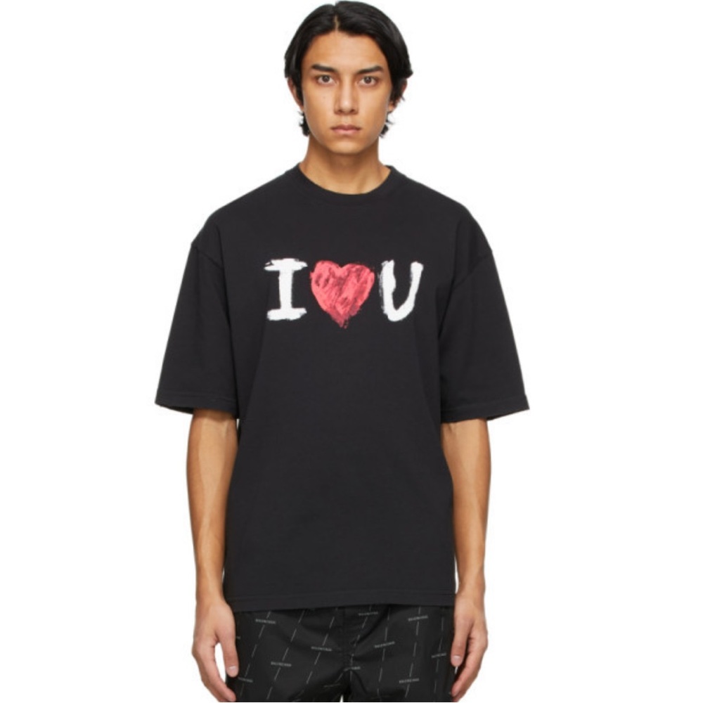 Unisex  Balenciaga Black Tshirt